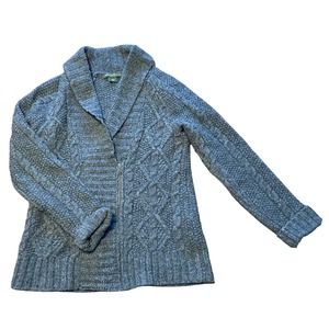 Eddie Bauer Wool Blend Cardigan Sweater Women’s Small Half Zip Shawl Collar